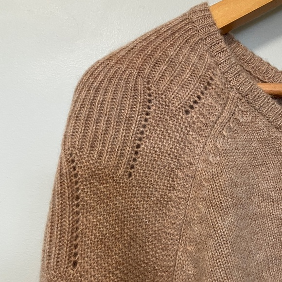 J. Jill 100% Cashmere wide sleeve Women's V-Neck Sweater - tan - Picture 2 of 5